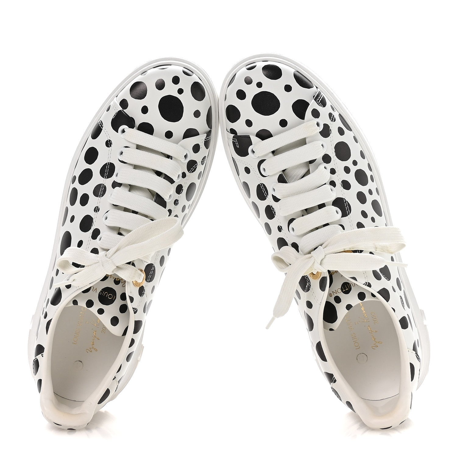 Louis Vuitton LV X YK Calfskin Printed Infinity Dots Time Out Sneakers 38.5 White 2 of 8