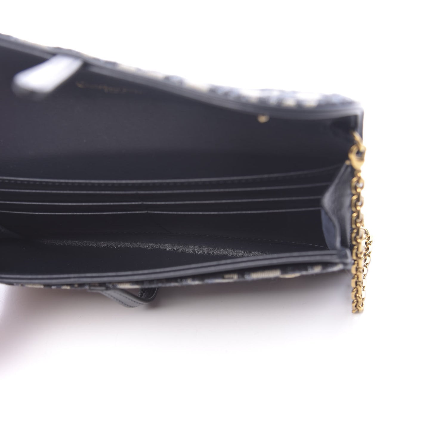 Oblique Saddle Chain Long Wallet Blue