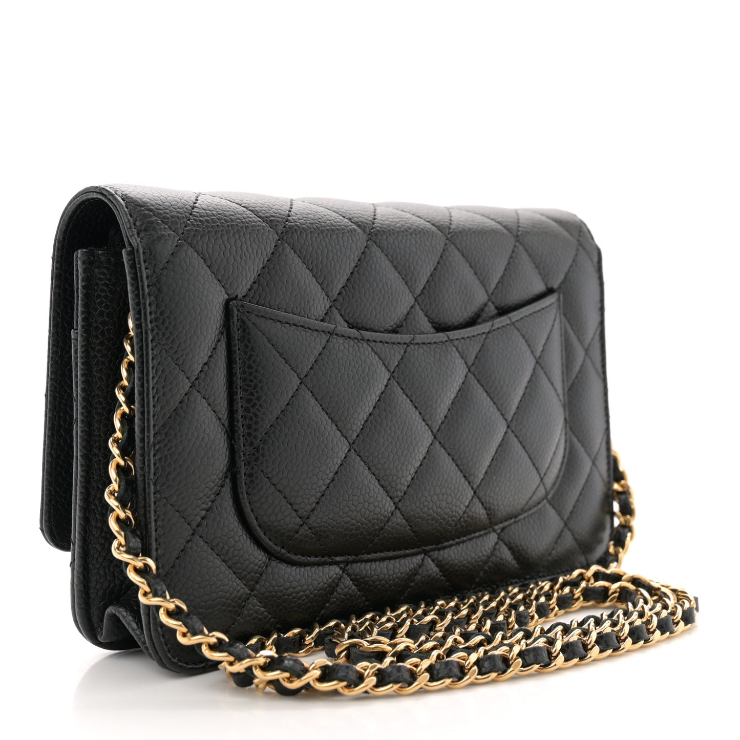 Caviar Quilted Wallet On Chain WOC Black