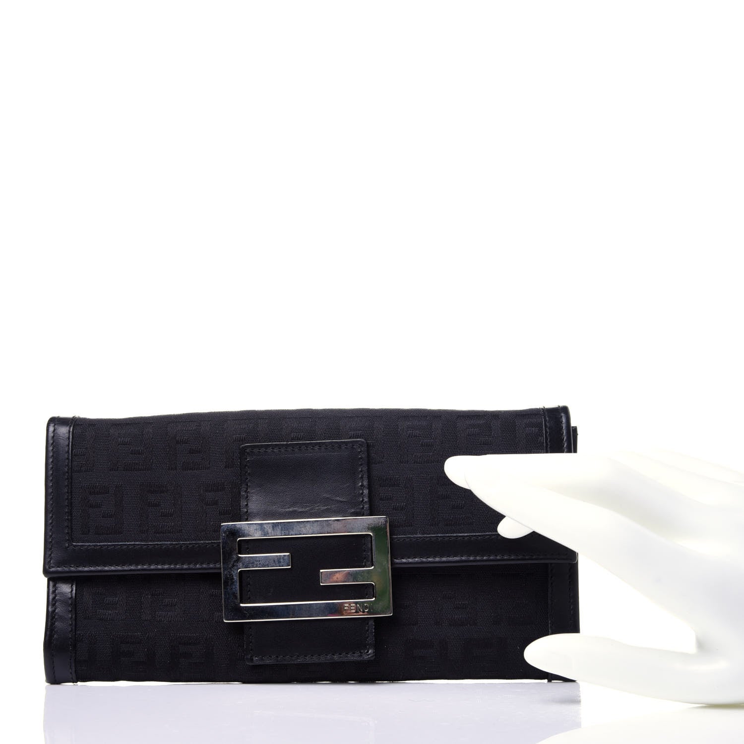 Fendi Zucchino Forever Continental Wallet Black 2 of 12