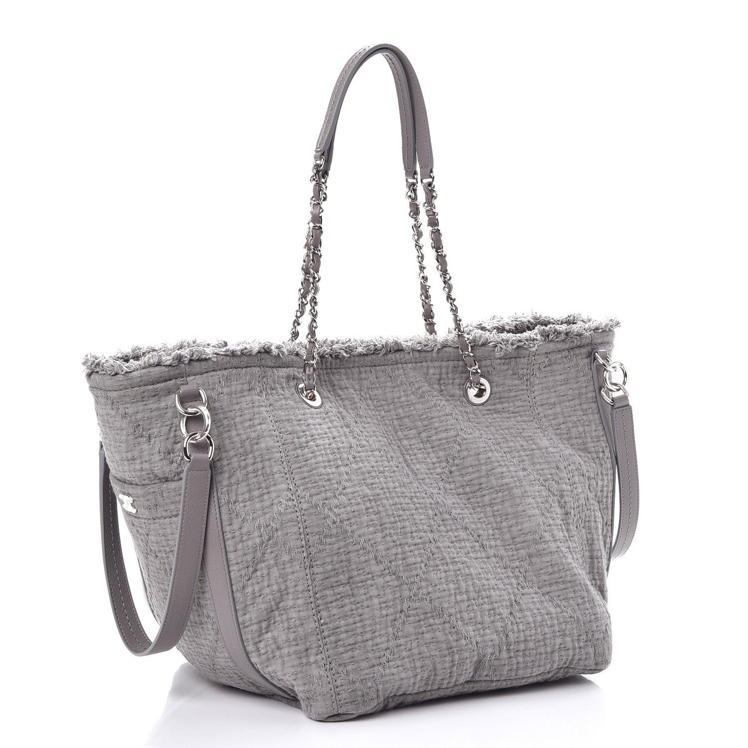 Chanel Canvas Small Double Face Tote Gray 3 of 7