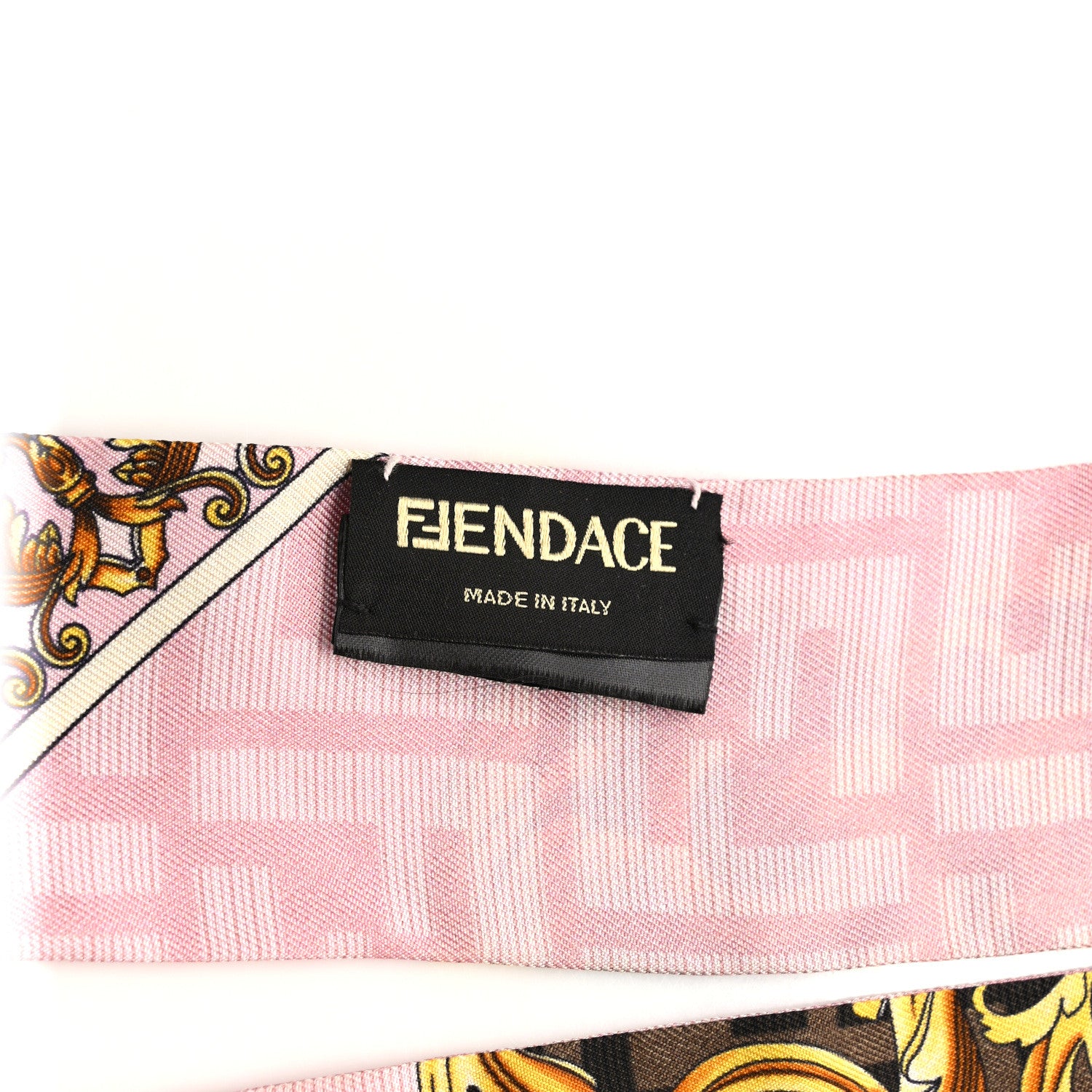 Fendi X VERSACE Silk FF Baroque Fendace Wrappy Scarf Rosa Tabacco 3 of 4
