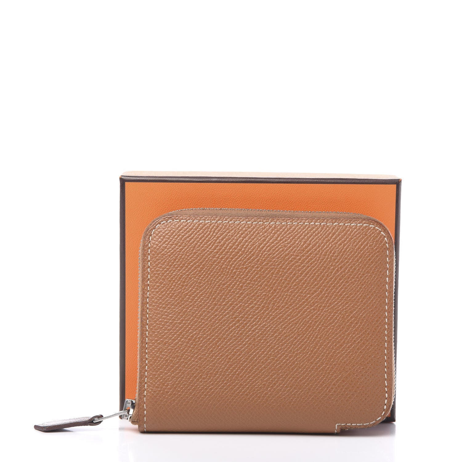 Hermes Epsom Silk'in Compact Wallet Gold 6 of 6