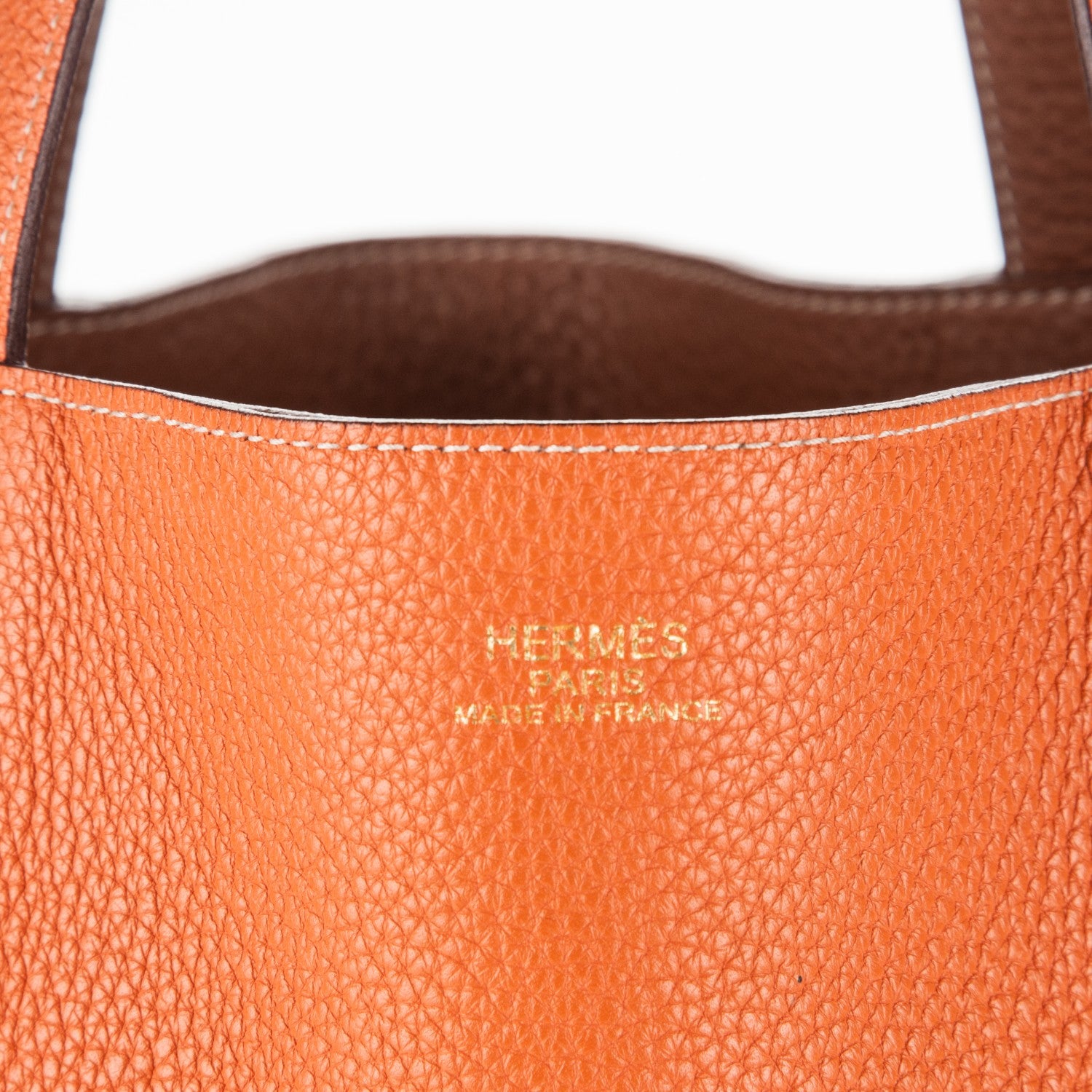 Hermes Taurillon Clemence Double Sens 36 Reversible Tote Gold Orange 9 of 17