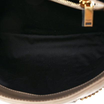 Saint Laurent Calfskin Y Quilted Monogram Medium Loulou Chain Satchel Dark Beige 5 of 9