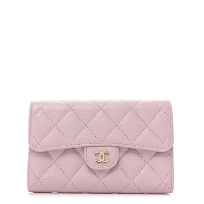 Chanel Caviar Quilted Medium Flap Wallet Light Pink 1 of 10