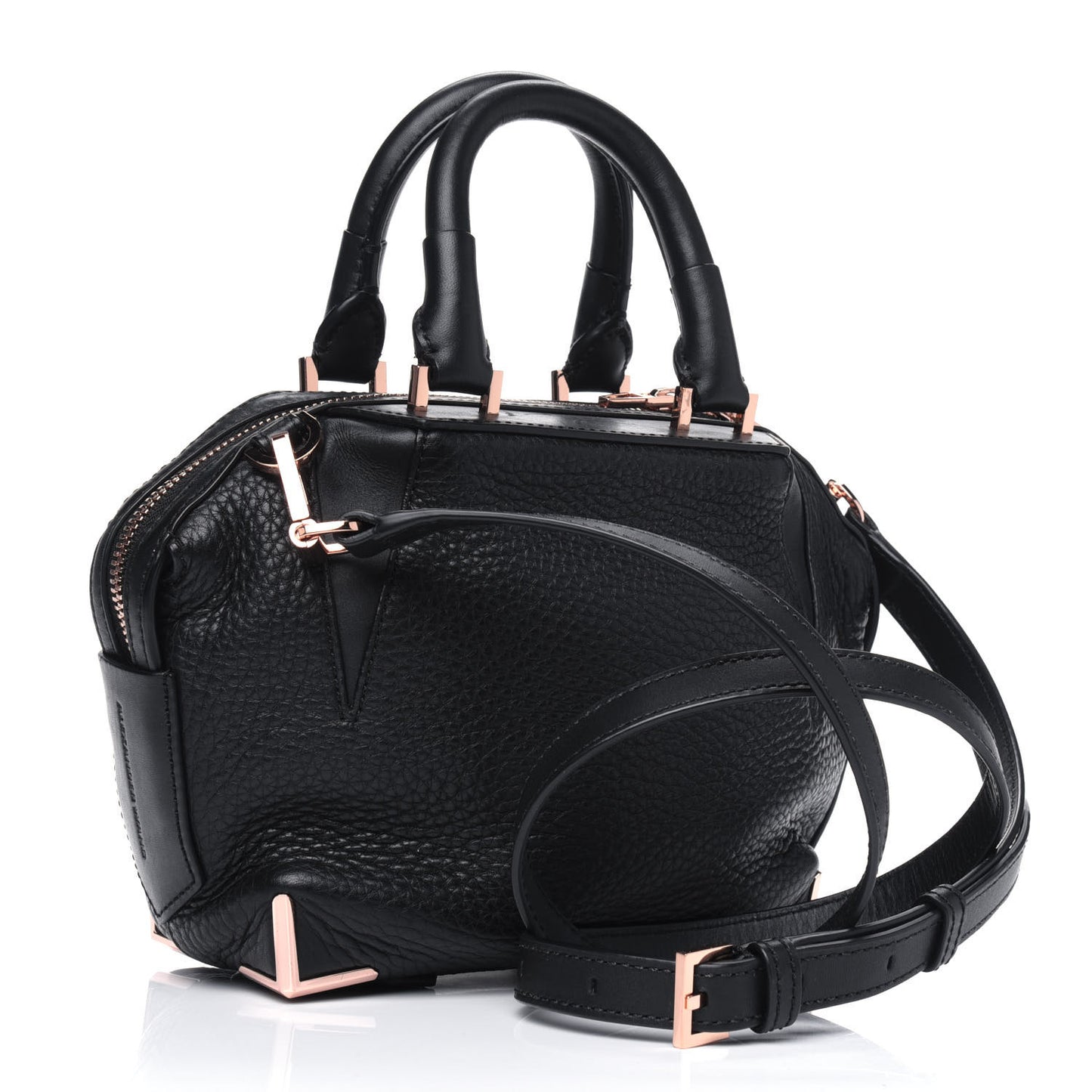 Pebbled Calfskin Mini Emile Black Rose Gold Hardware