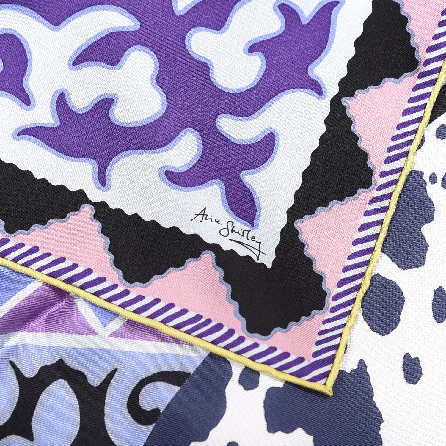 Hermes Silk Appaloosa Des Steppes Scarf 90 White Casse Marine Violet 4 of 6