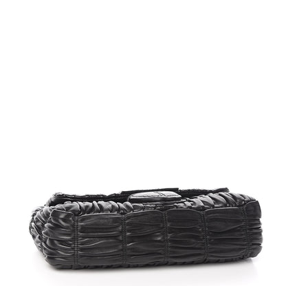 Prada Nappa Gaufre Flap Chain Shoulder Bag Black 4 of 9