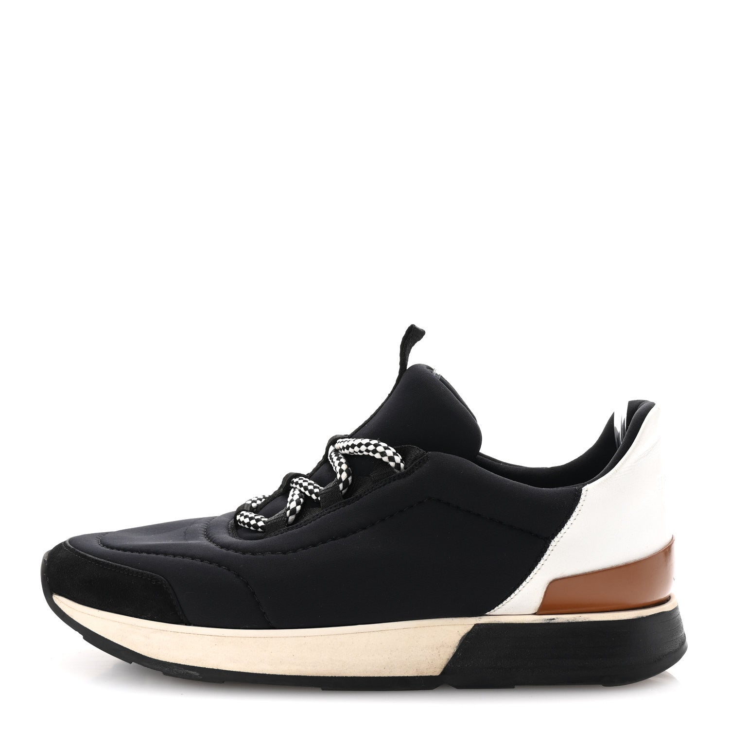 Hermes Technical Canvas Womens Miles Sneakers 38 Black White 1 of 10