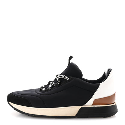 Hermes Technical Canvas Womens Miles Sneakers 38 Black White 1 of 10