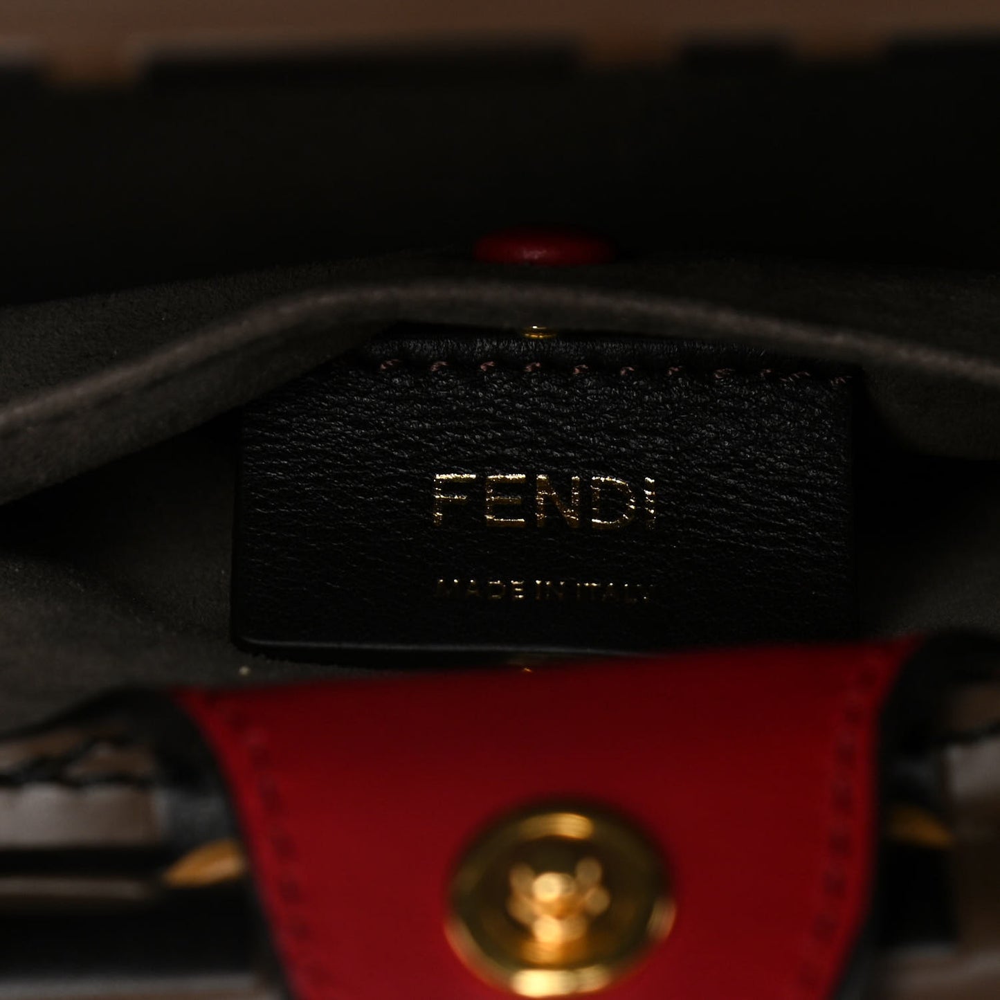 Wicker Calfskin FF 1974 Embossed Small Flip Tote Maya Black Fragola