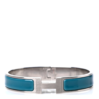 Hermes Matte Enamel Narrow Clic Clac HH Bracelet PM Bleu Indien 1 of 4