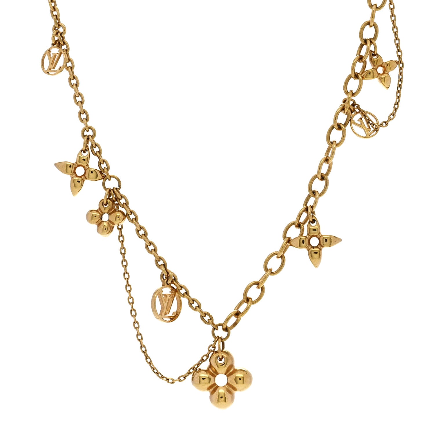 Louis Vuitton Metal Blooming Supple Necklace Gold 1 of 10