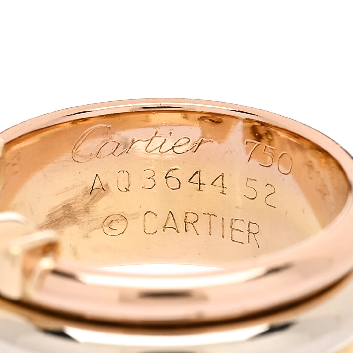 18K Pink Yellow White Gold 11mm C De Cartier Ring 52 6