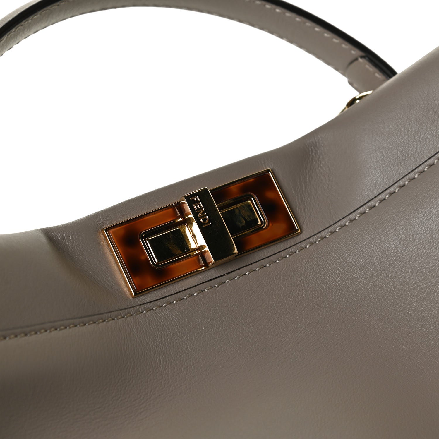 Fendi Vitello Seta Plexiglass Tortoise Medium Peekaboo Iconic Satchel Tortora 13 of 13