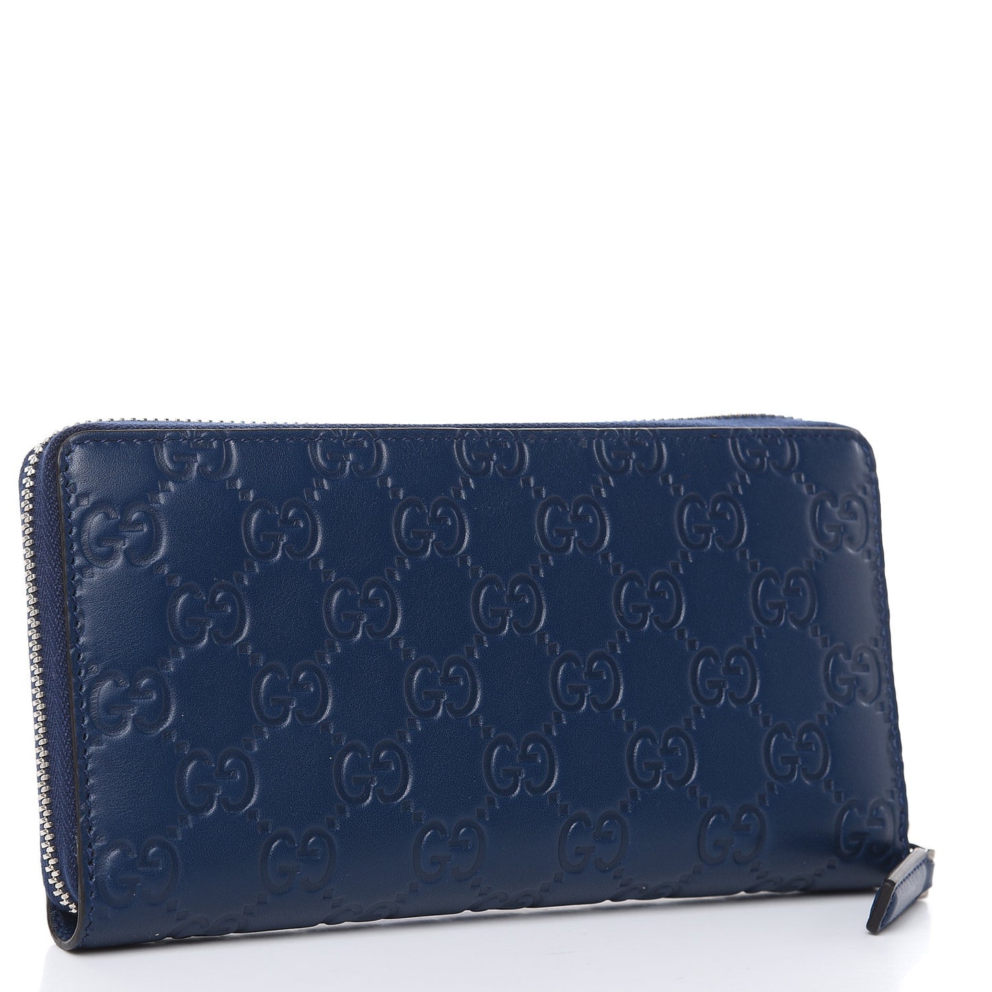 X MLB Guccissima Signature NY Yankees Embroidered Zip Around Wallet Royale Ivory