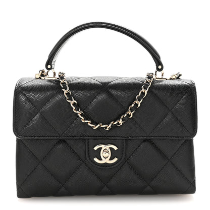 Chanel Caviar Quilted Mini Retro Twist Top Handle Flap Black 1 of 10