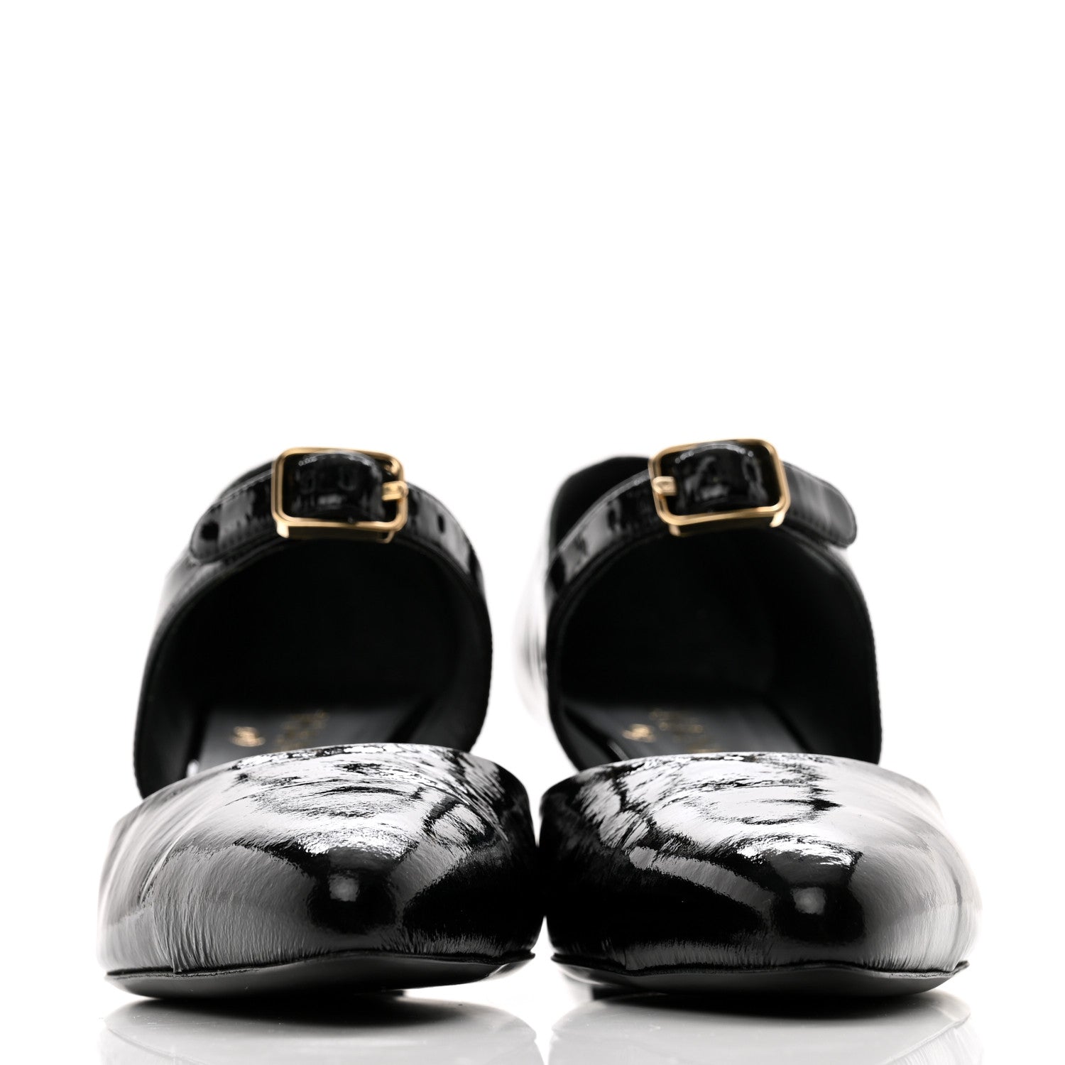 Chanel Patent Goatskin Cap Toe Pumps 39 Black 2 of 11