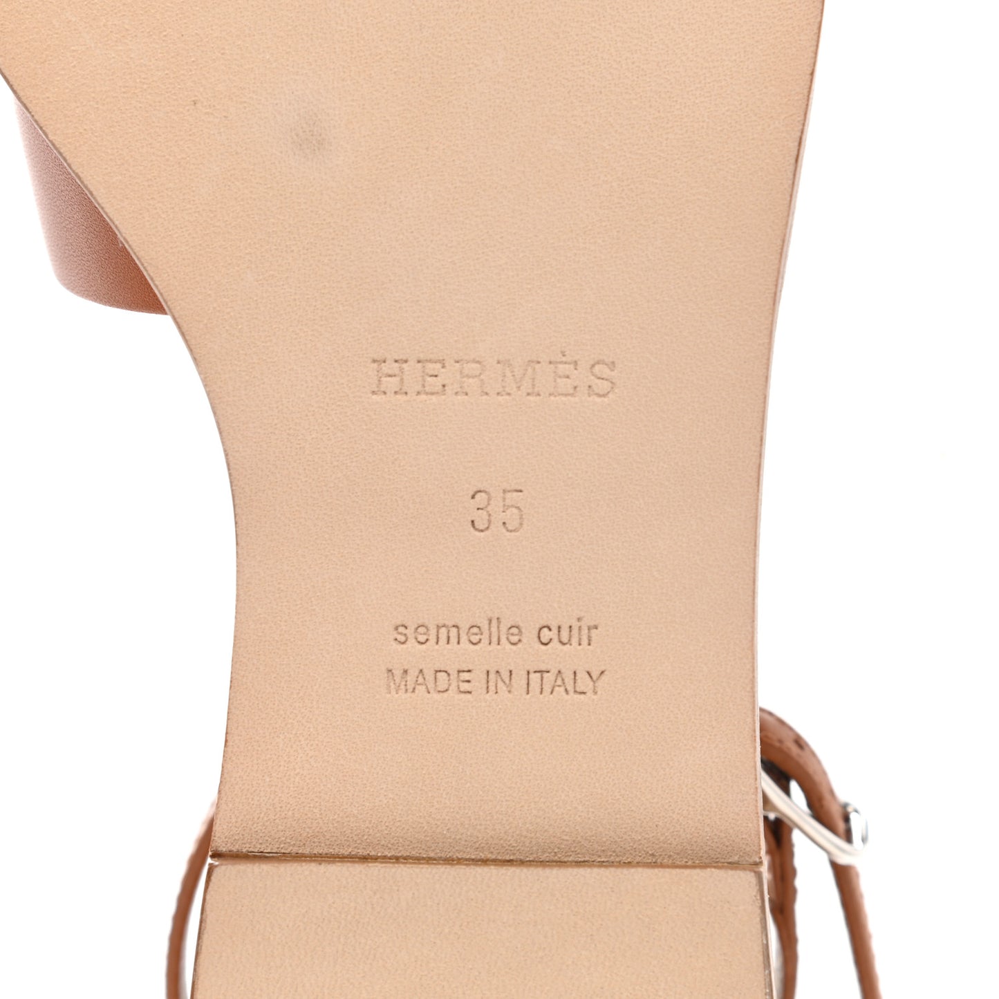 Calfskin Santorini Sandals 35 Naturel