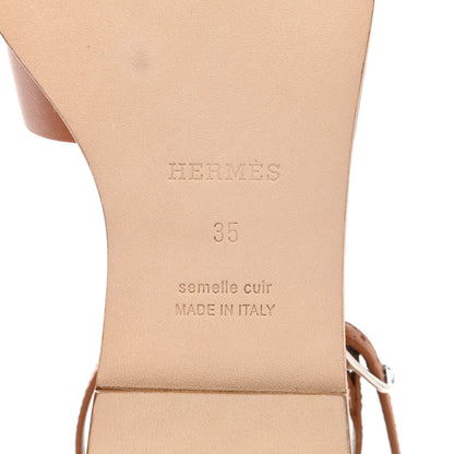 Hermes Calfskin Santorini Sandals 35 Naturel 6 of 9