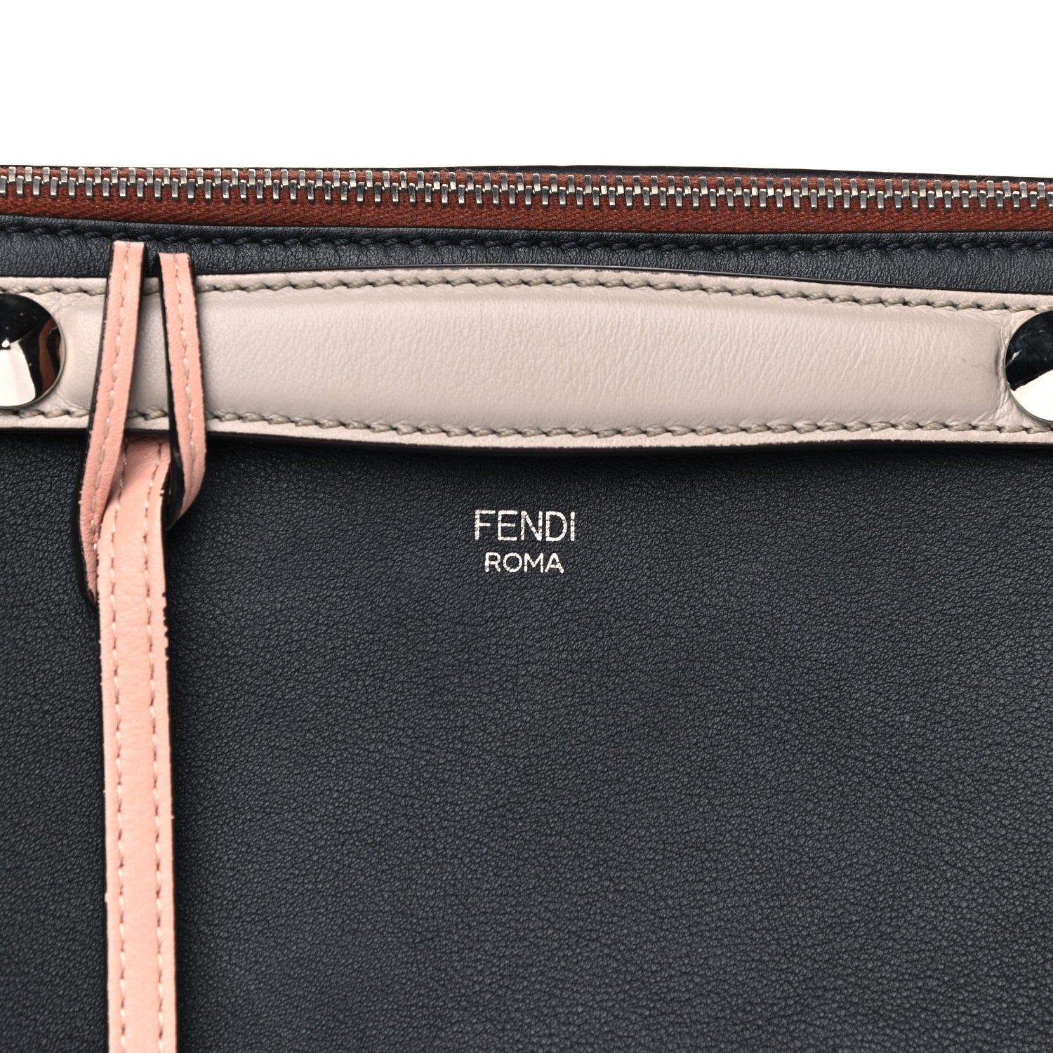 Fendi Vitello Dolce 4 Color Medium By The Way Multicolor Boston Bag Blue Notte Baby Pink 7 of 18