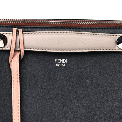 Fendi Vitello Dolce 4 Color Medium By The Way Multicolor Boston Bag Blue Notte Baby Pink 7 of 18