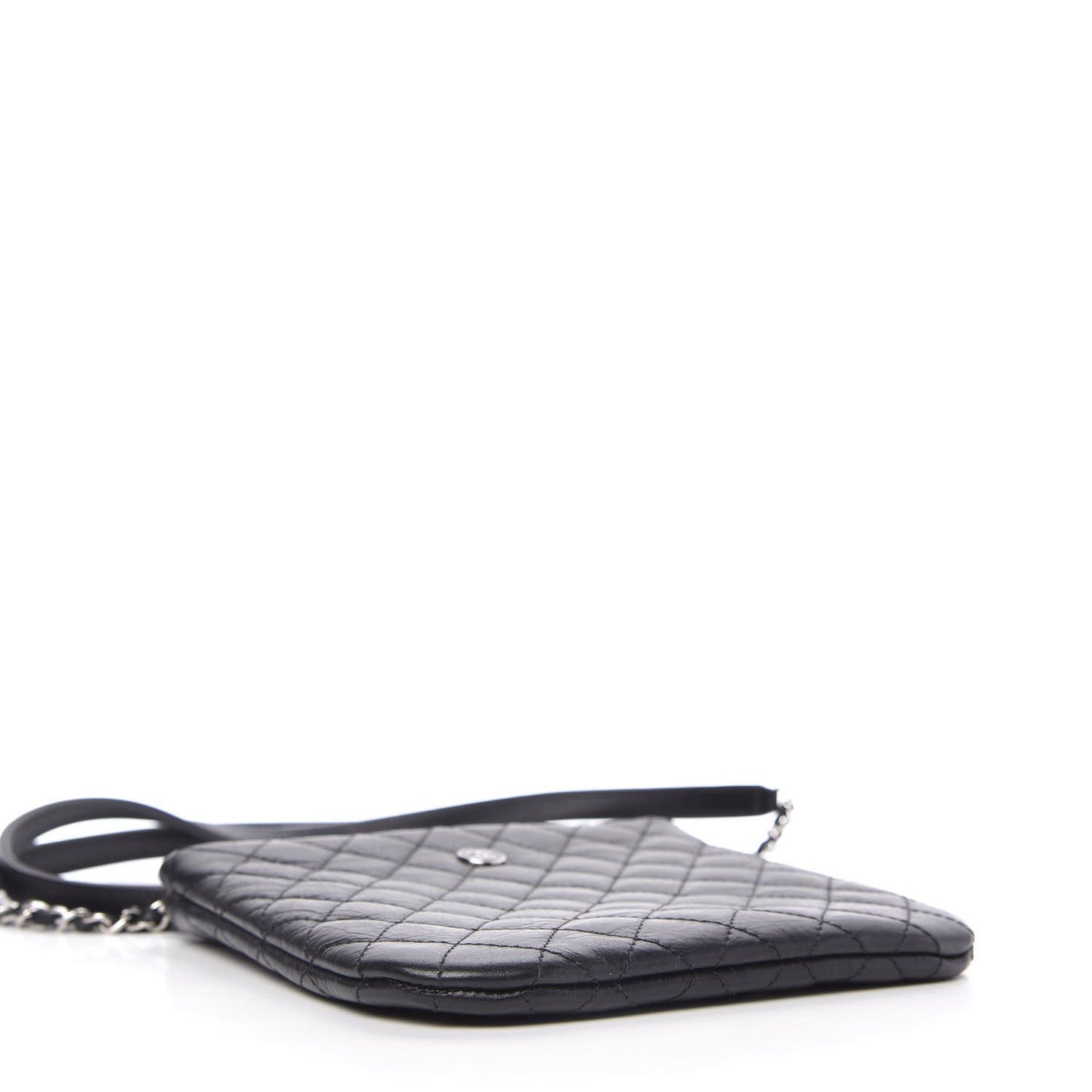 Aged Calfskin Quilted Crossbody Bag Black