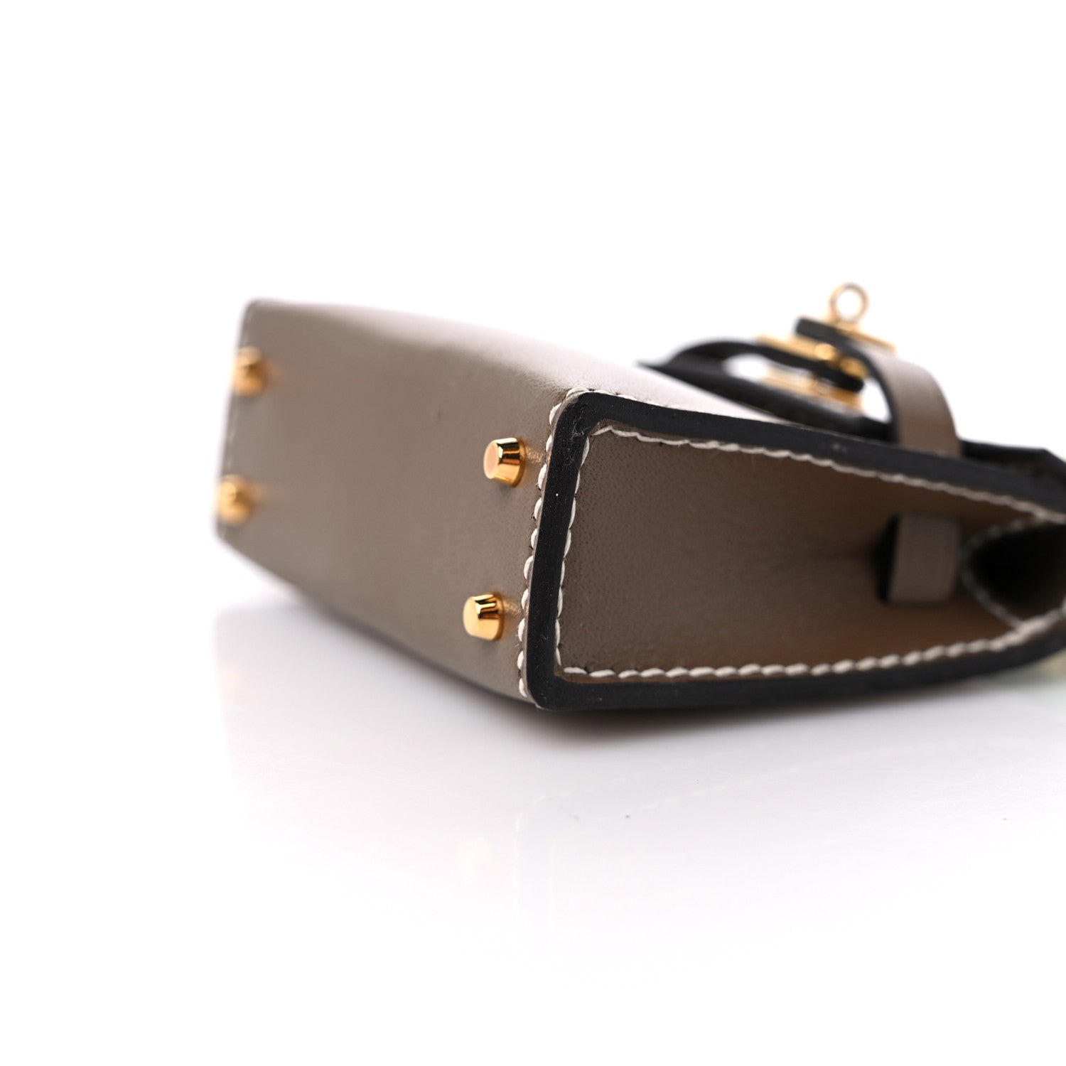Hermes Tadelakt Mini Kelly Twilly Bag Charm Etoupe 8 of 9