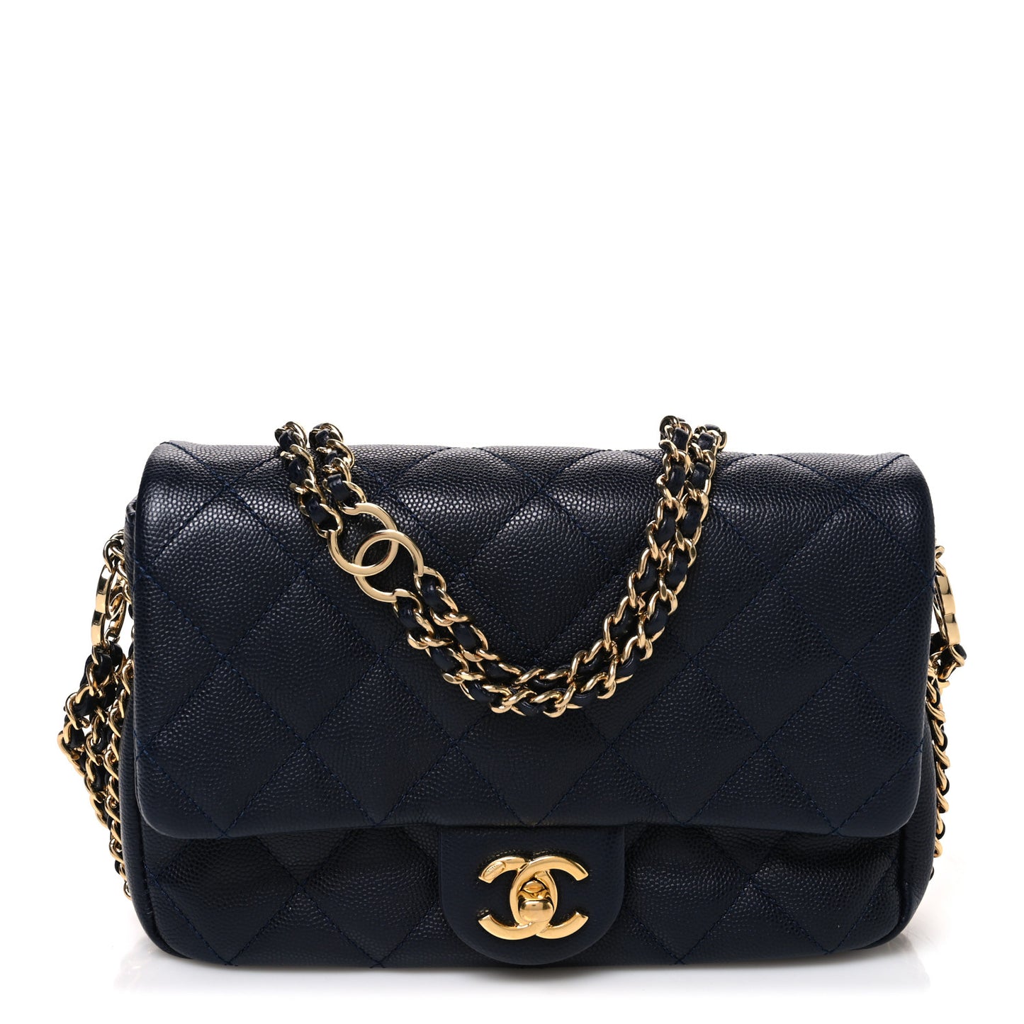 Caviar Quilted Mini CC You Flap Navy
