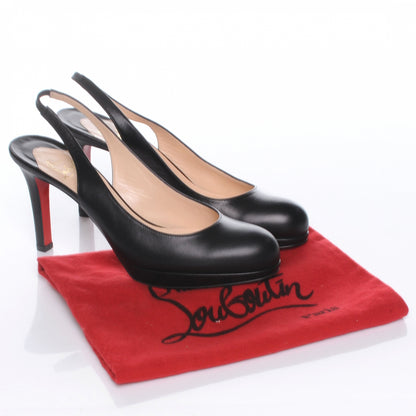 Christian Louboutin Leather Slingback Pumps Black 38.5 5 of 7
