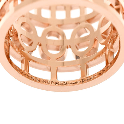 Hermes 18K Rose Gold Chaine d'Ancre Divine Ring 50 5.5 4 of 5