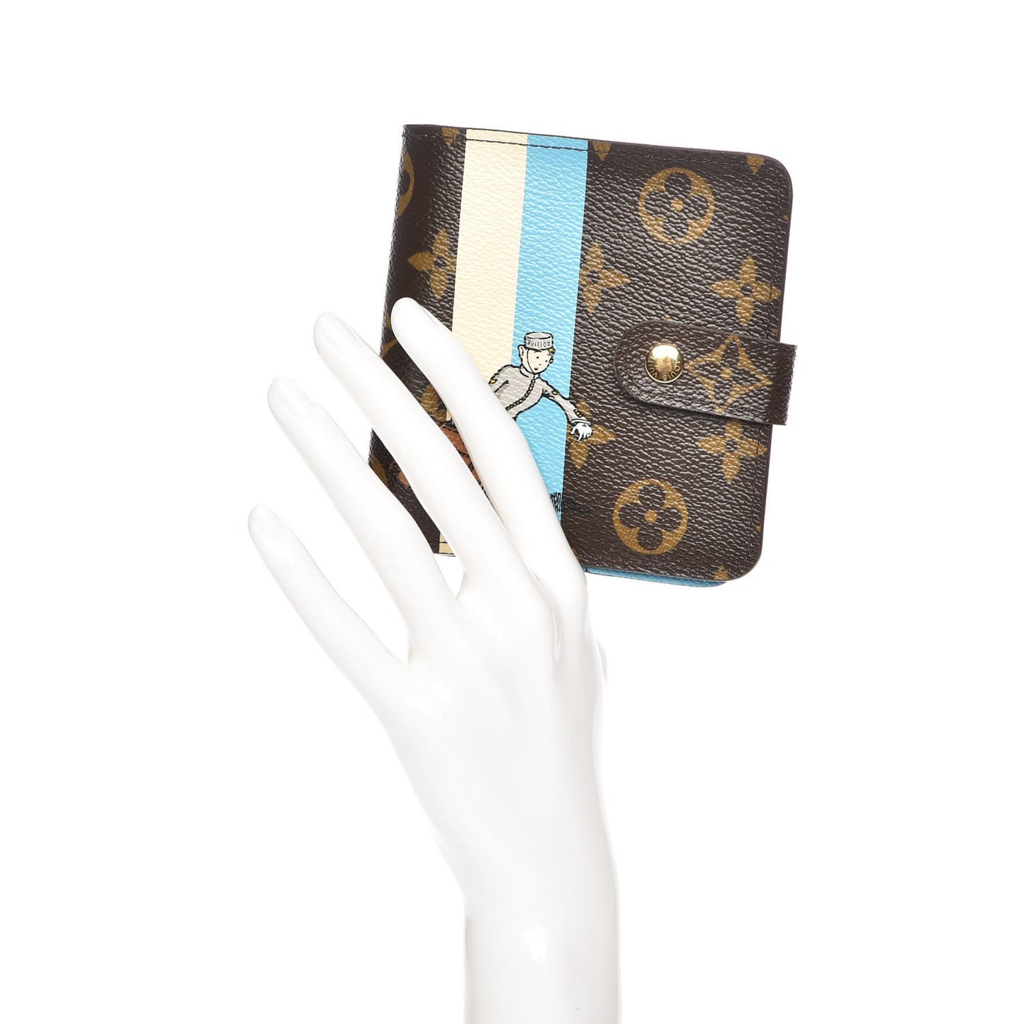 Monogram Groom Compact Zip Wallet Blue