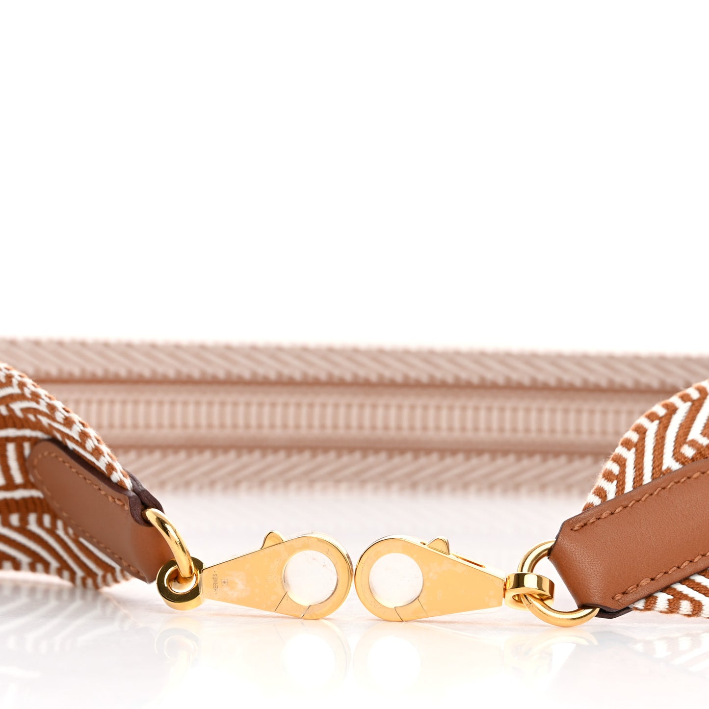 Toile Swift 50mm Sangle Cavale Shoulder Strap Ecru Beige Gold