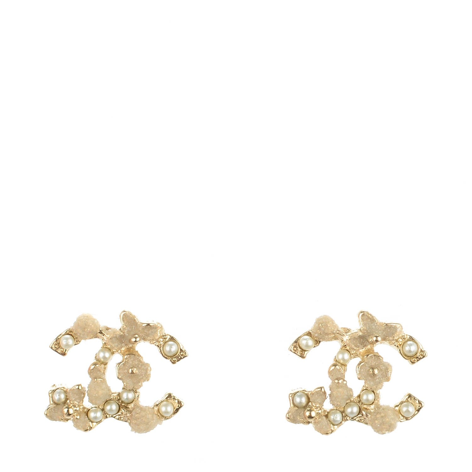 Chanel Pearl CC Earrings Gold 1 of 4