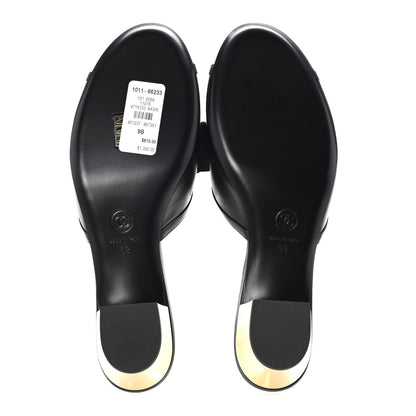 Chanel Lambskin Bow Mules 39 Black 6 of 10