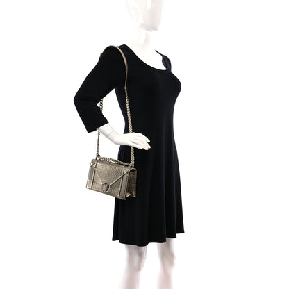 Christian Dior Metallic Patent Micro-Cannage Medium Diorama Flap Bag Gold 2 of 8