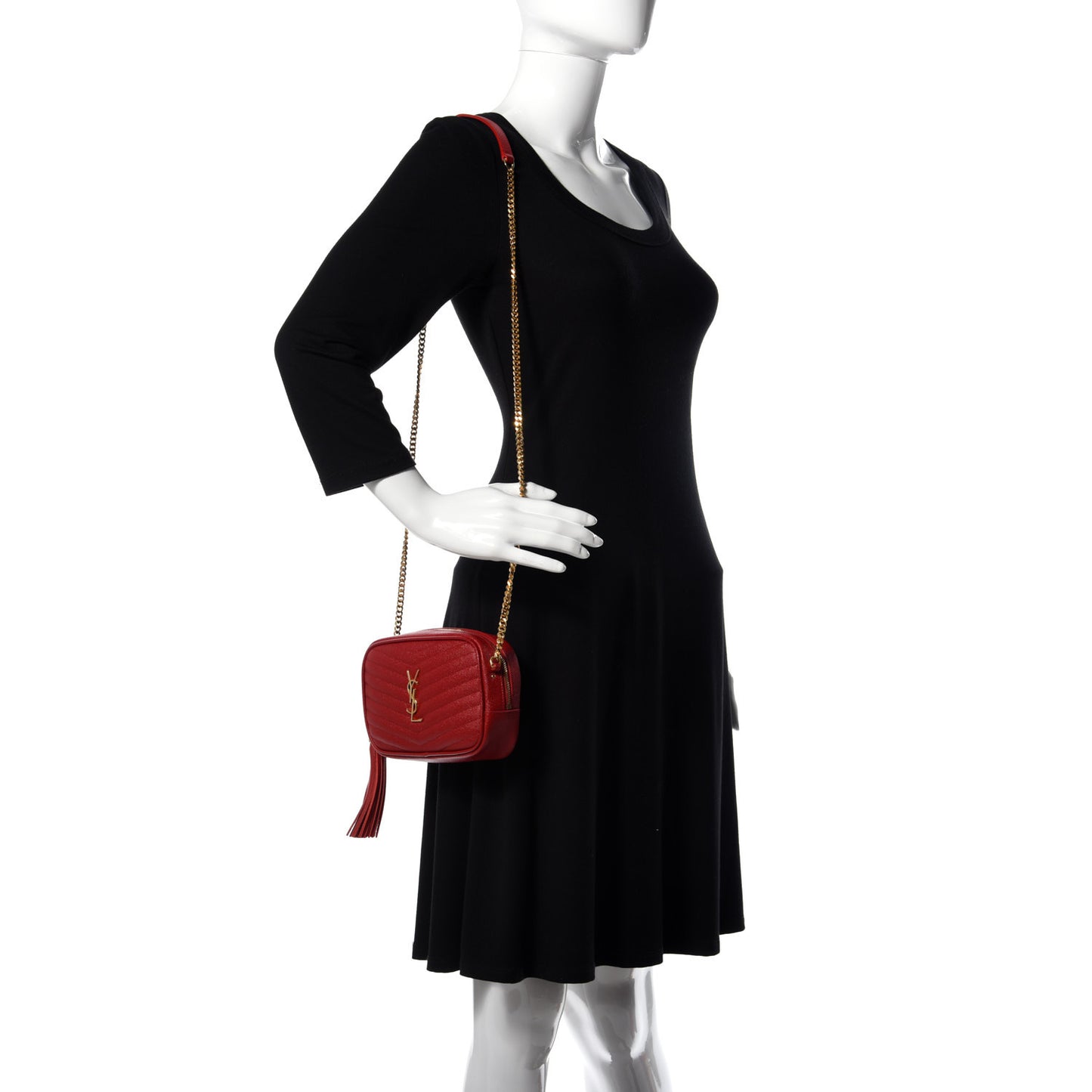 Grain De Poudre Matelasse Monogram Mini Lou Camera Bag Eros Red