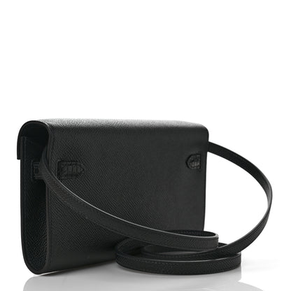 Hermes Epsom Matte Alligator Touch Kelly Wallet To Go Black 3 of 9