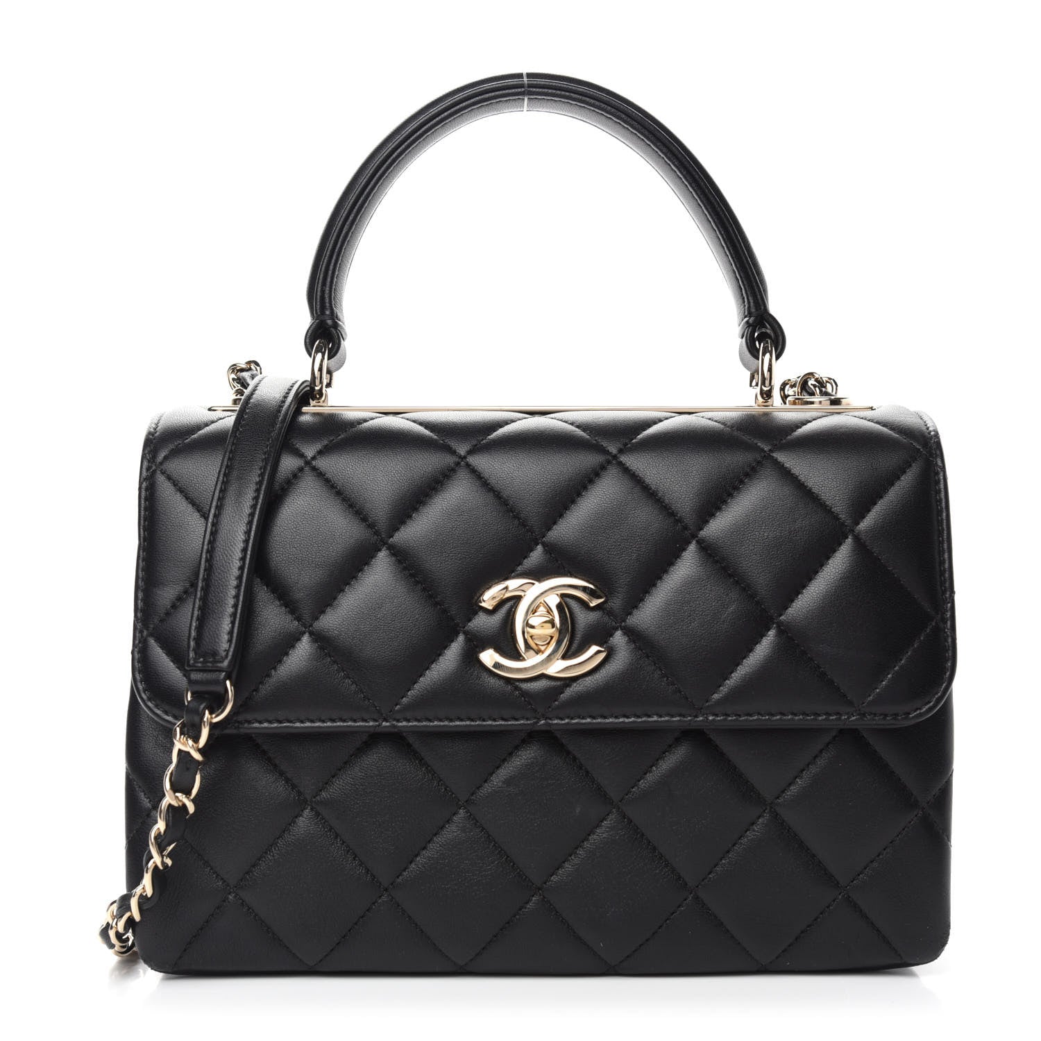 Chanel Lambskin Quilted Small Trendy CC Dual Handle Flap Bag Black 1 of 14