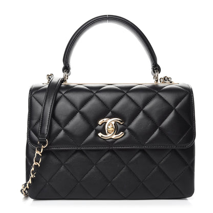 Chanel Lambskin Quilted Small Trendy CC Dual Handle Flap Bag Black 1 of 14