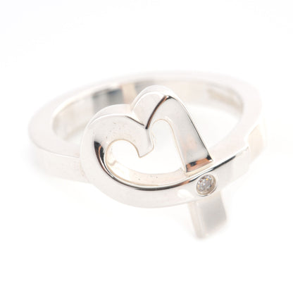 Tiffany Sterling Silver Paloma Picasso Diamond Loving Heart Ring 5.5 1 of 5