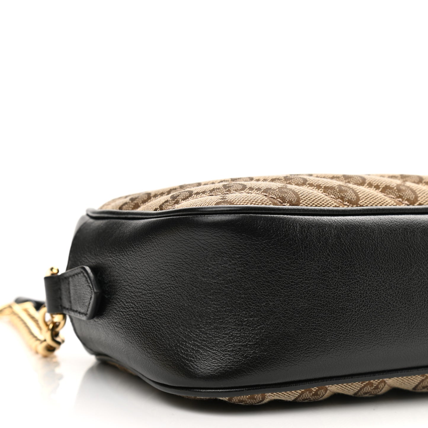 Monogram Matelasse Diagonal Small GG Marmont Chain Shoulder Bag Beige Black