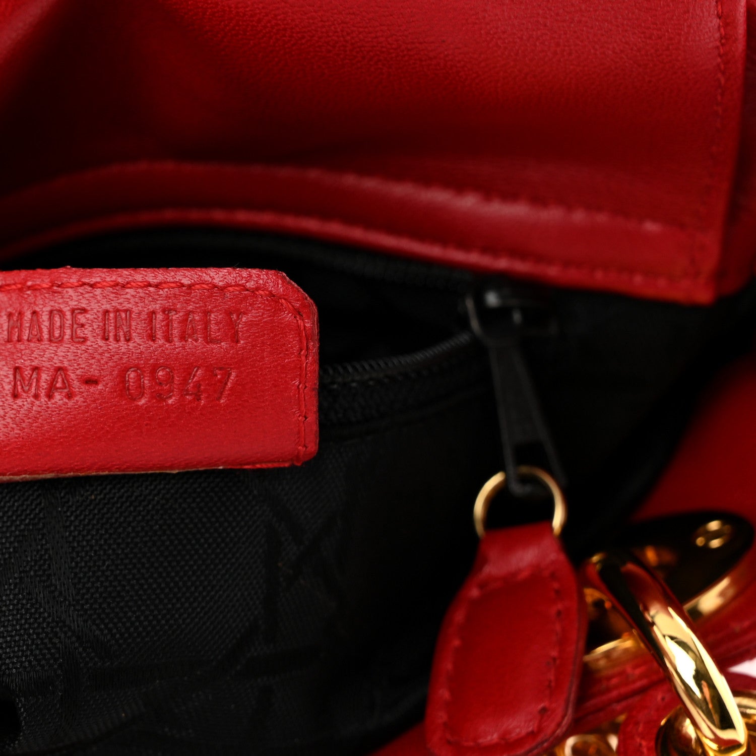 Christian Dior Lambskin Cannage Mini Lady Dior Red 7 of 10
