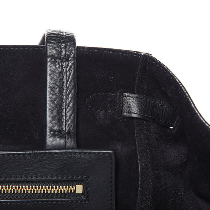 Celine Soft Grained Calfskin Small Belt Cabas Phantom Black 7 of 15