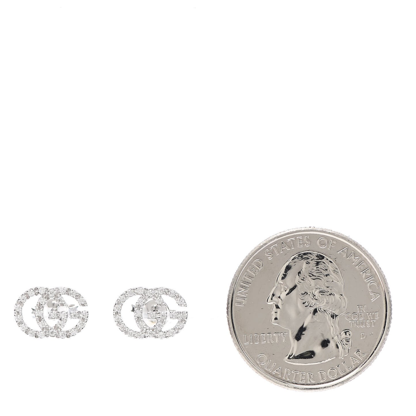 18K White Gold Diamond Running G Earrings
