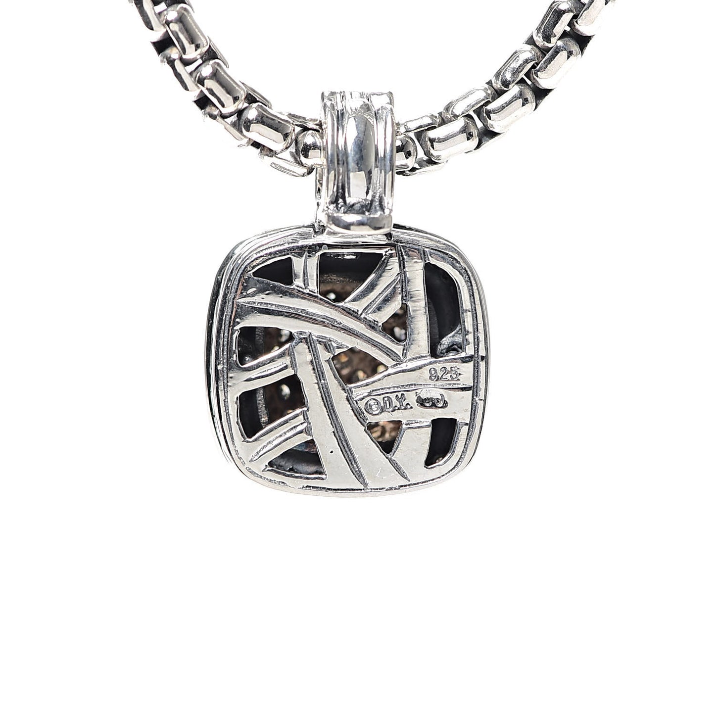 Sterling Silver 14K Yellow Gold Diamond 11mm Albion Pendant Necklace