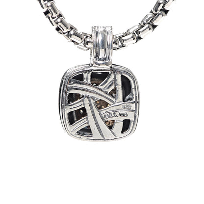 David Yurman Sterling Silver 14K Yellow Gold Diamond 11mm Albion Pendant Necklace 6 of 6