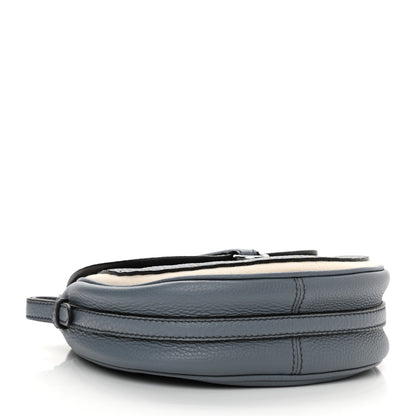 Fendi Cuoio Romano Selleria Seville Canvas Round Saddle Bag Nube Grezzo 5 of 9