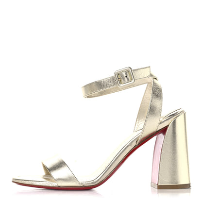 Christian Louboutin Kid Laminato Miss Sabina 85 Sandals 41 Platine 1 of 9